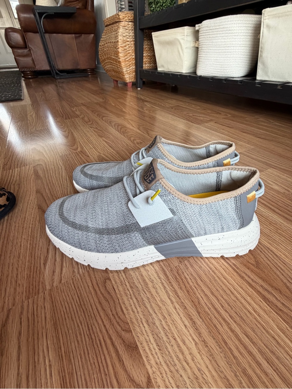 Hey Dude Men’s Light Grey Slip-On Sneakers-Sirocco Sport Mode
